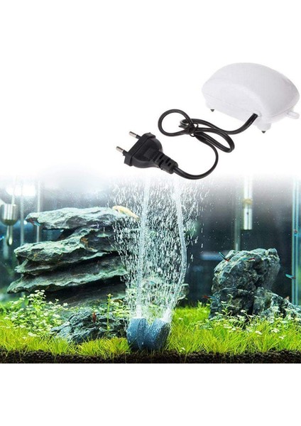 Hava Pompası Tarzı 220V Ab Fişi Nıcrew Akvaryum Hava Pompası Balık Tankı Mini Kompresör Tek Çıkışlı Kontrol Vanası Tüp Su Ürünleri 110V 220V 2.5W (Yurt Dışından) fırsatları