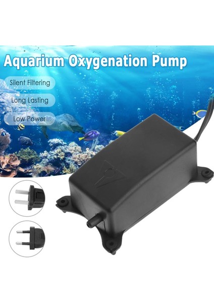 Yuvarlak Fiş Stili 1 Adet Düşük Gürültülü Akvaryum Oksijen Hava Pompası Balık Tankı Mini Hava Kompresörü Oksijen Pompası Akvaryum Balık Tankı Oksijen Pompası 220V 2W (Yurt Dışından)