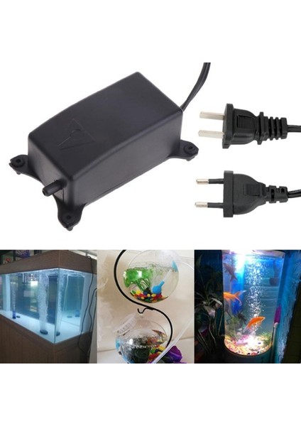Yuvarlak Fiş Stili 1 Adet Düşük Gürültülü Akvaryum Oksijen Hava Pompası Balık Tankı Mini Hava Kompresörü Oksijen Pompası Akvaryum Balık Tankı Oksijen Pompası 220V 2W (Yurt Dışından)