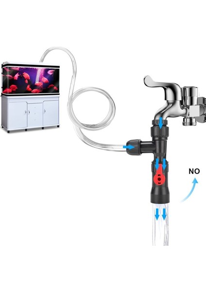 Plastik Akvaryum Su Değiştirici 3 Yollu Musluk Tipi Su Değiştirici Balık Tankı Temizleme Aracı Bahçe Splitter Sulama Bağlayıcı Dağıtıcı (Yurt Dışından)