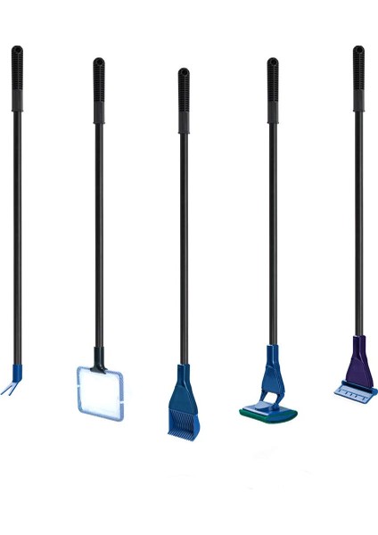 Beyaz Stil Gosterildigi Gibi Akvaryum Tankı Temizleyici Set Balık Ağı Kepçe Kaya Tarama Yosun Temizleyici Çatal Sünger Fırça Eğri Cam Temizleyici Sünger Aracı (Yurt Dışından)
