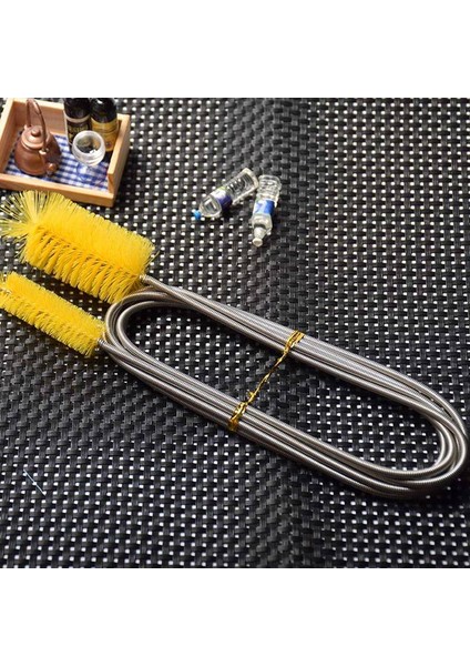 Sarı 90CM Tarzı Esnek Temizlik Hortumu Uçlu Çift Fırçalı Akvaryum Filtre Pompa Boru Hortum (Yurt Dışından)