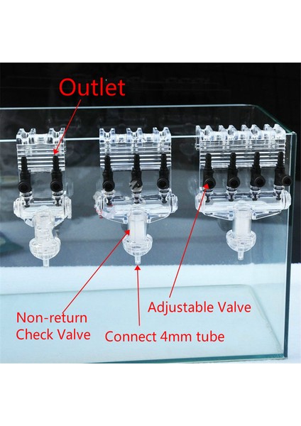 Kırmızı Stil Akvaryum Hava Akış Kontrol Bölme Valfi Geri Akış Kontrol Valfi Balık Tankı Yön Değiştirici Bölücü Hava Pompası Aksesuarları (Yurt Dışından) fırsatları