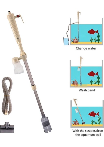 Güç Adaptörü Stili Balık Tankı Temizleyici Sifon Temizleyici Akvaryum Balık Tankı Vakum Temizleyici Pompa Su Filtresi Aracı Kum ve Çakıl Için (Yurt Dışından) indirimleri