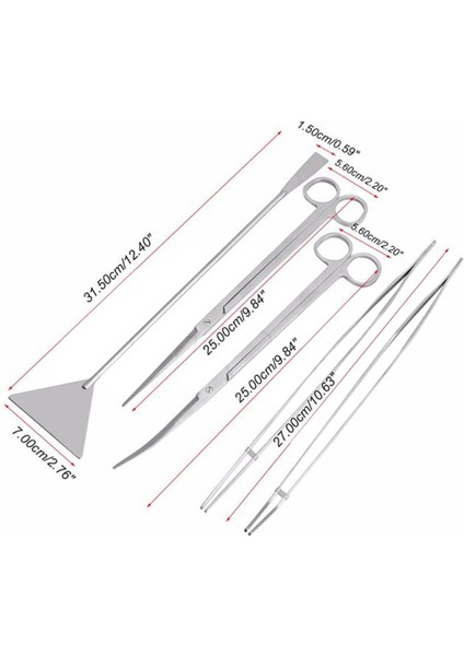 No.2 Tarzı Akvaryum Tankı Araçları Kiti Balık Tankı Sucul Bitkiler Uzun Cımbız Paslanmaz Çelik Bakım Aracı (Yurt Dışından) fırsatları