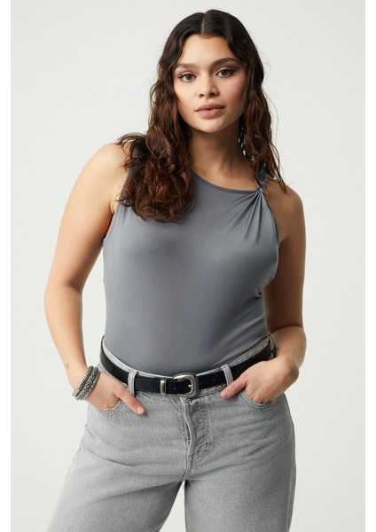 Katerbb Kadın Büyük Beden Gri Büyük Beden Bluz modelleri