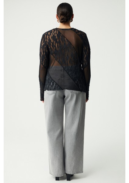 Larassebb Kadın Büyük Beden Siyah Büyük Beden Bluz indirimleri