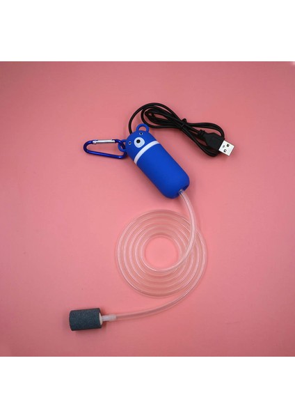 Mavi Stil Akvaryum Oksijen Hava Pompası Balık Tankı USB Sessiz Hava Kompresörü Aeratör Taşınabilir Mini Küçük Oksijenleyici Akvaryum Aksesuarları 5V 1W (Yurt Dışından)