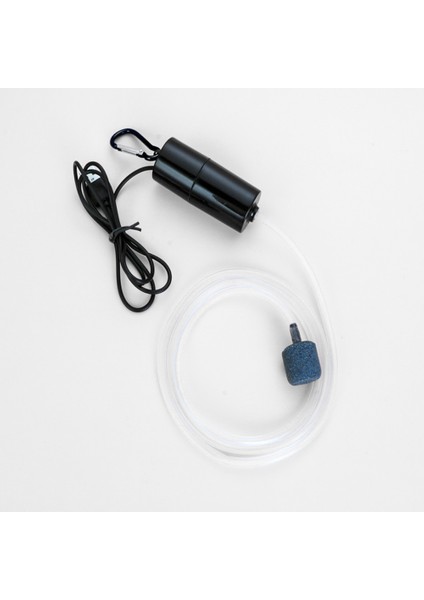 Siyah Stil Akvaryum Balık Tankı USB Oksijen Hava Pompası Sessiz Enerji Tasarrufu Malzemeler Taşınabilir Mini Sucul Teraryum Balık Tankı Aksesuarları (Yurt Dışından)