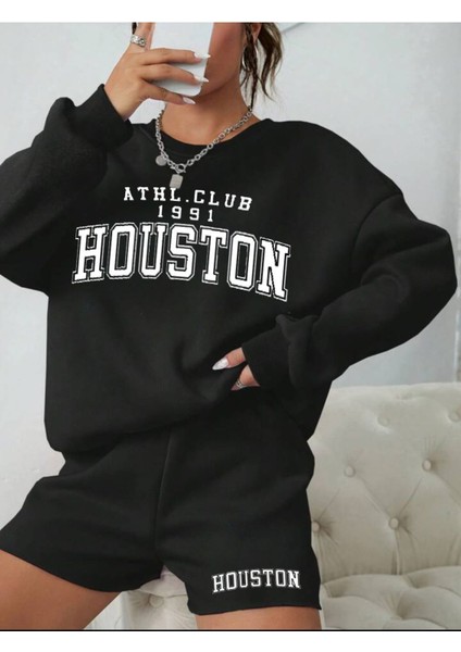 Şortlu Eşofman Takım Sweatshirt Alt Üst Takım Beyaz Oversize Bisiklet Yaka fiyatları