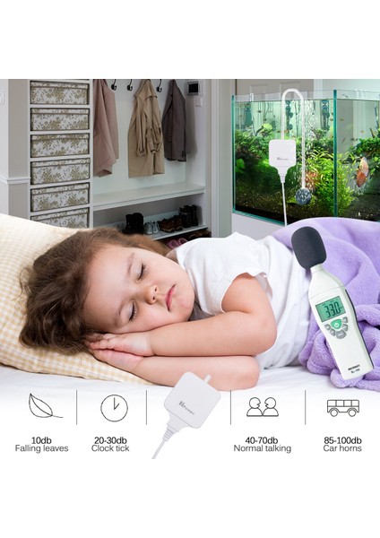 NO.4104 Stili 110V Abd Fişi Balık Tankı Nano Hava Kompresörü ile 110V 220V 1.8W Ultra Sessiz Akvaryum Hava Pompası Hava Taşları Silikon Hortumlar Hydropoumps (Yurt Dışından)