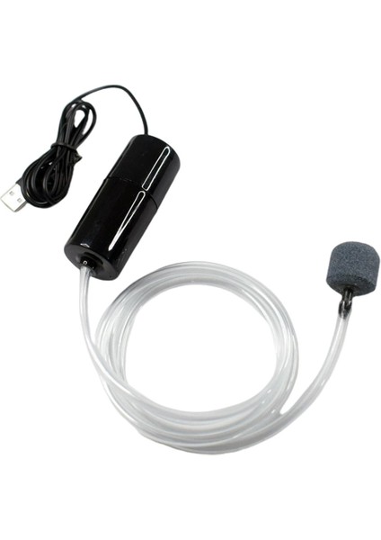 Siyah Stil Akvaryum Balık Tankı Taşınabilir Mini Sucul Teraryum USB Oksijen Hava Pompası Sessiz Enerji Tasarruflu Malzemeler Balık Tankı Aksesuarları (Yurt Dışından)