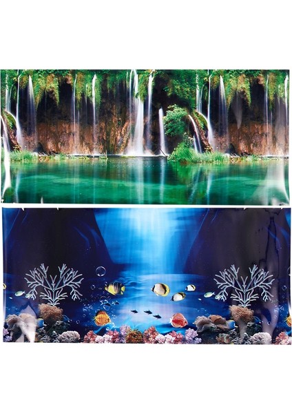 Mavi Stil Tek Boyut Mavi Taze Deniz Arka Planı Akvaryum Okyanus Manzara Poster Balık Tankı Arka Planı (Yurt Dışından)