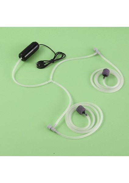 2 Hava Taşı Siyah Stil Akvaryum Oksijen Hava Pompası Balık Tankı USB Sessiz Hava Kompresörü Aeratör Taşınabilir Mini Küçük Oksijenator Akvaryum Aksesuarları 5V 1W (Yurt Dışından)