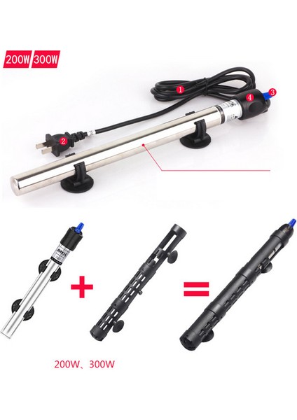 Beyaz Stil 25W Paslanmaz Çelik Ayarlanabilir Otomatik Akvaryum Balık Tankı Su Sıcaklık Termostat Isıtıcı (Yurt Dışından) fırsatları