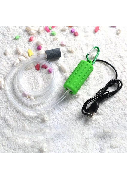 A-Meyve Yeşili Stili 7 Renkli 5VDC Taşınabilir Akvaryum Tankı Aksesuarları Ultra Sessiz USB Filtre Hava Kompresörü Oksijen Pompası Balıkçılık Ekipmanı Arayüz Kablosu (Yurt Dışından)