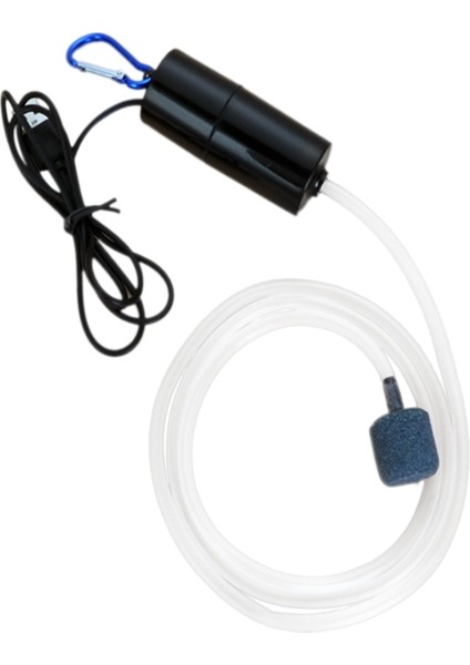 Siyah Stil Akvaryum Hava Pompası 1W Ultra-Sessiz Balık Tankı Kabarcık Hava Pompası Taşlı Mini USB Şarjlı Oksijen Verici Taşınabilir (Yurt Dışından)