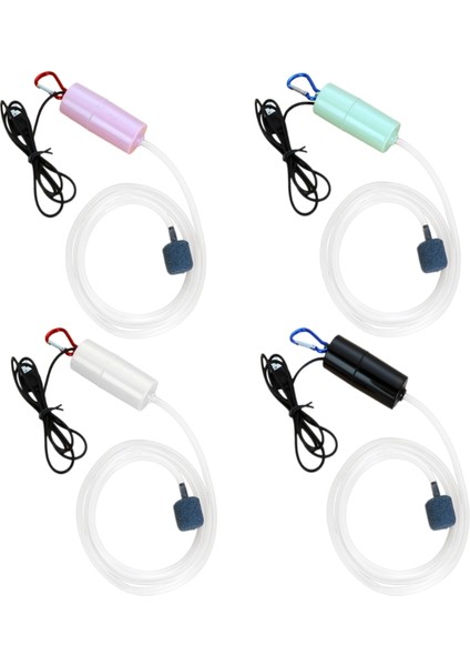 Siyah Stil Akvaryum Hava Pompası 1W Ultra-Sessiz Balık Tankı Kabarcık Hava Pompası Taşlı Mini USB Şarjlı Oksijen Verici Taşınabilir (Yurt Dışından)
