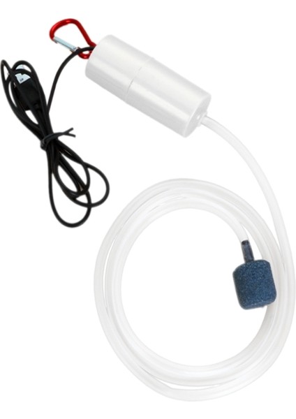 Siyah Stil Akvaryum Hava Pompası 1W Ultra-Sessiz Balık Tankı Kabarcık Hava Pompası Taşlı Mini USB Şarjlı Oksijen Verici Taşınabilir (Yurt Dışından)