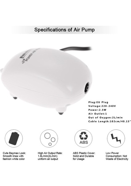 2.5W Tarzı Resim Gösterisi Olarak Ultra Sessiz Akvaryum Hava Pompası Mini Kompresör Verimli Oksijen Hava Pompası Tek Çift Çıkış Eu Fişi Balık Aksesuarları (Yurt Dışından) indirimleri