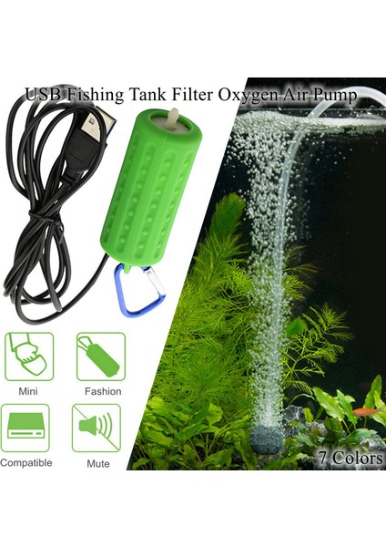 Su Tüpü Stili 7 Renkli Mini Taşınabilir Akvaryum Tankı Aksesuarları Ultra Sessiz USB Balık Tankı Filtresi Hava Kompresörü Oksijen Pompası Balıkçılık Ekipmanı (Yurt Dışından) modelleri