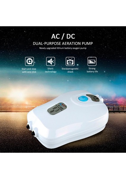 Tek Delik Stili Hava Pompası Oksijen Pompası Acdc Çift Kullanımlı Havalandırma Pompası Şarj Edilebilir Oksijen Makinesi Akvaryum Balık Tankı Oksijen Pompası Balıkçılık Oksijenasyon (Yurt Dışından) indirimleri