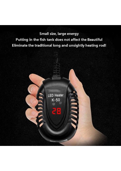 K-50 Stili 50W Akvaryum Termostatı LED Ekranlı Dijital Balık Tankı Su Isıtıcısı Daldırma Sıcaklık Kontrol Cihazı (Yurt Dışından) fiyatları