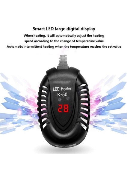 K-50 Stili 50W Akvaryum Termostatı LED Ekranlı Dijital Balık Tankı Su Isıtıcısı Daldırma Sıcaklık Kontrol Cihazı (Yurt Dışından) indirimleri