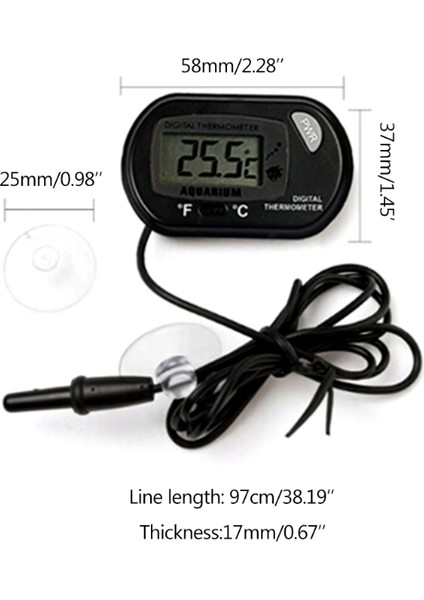 Siyah Stil LCD Dijital Akvaryum Termografı Balık Tankı Su Teraryumu Sıcaklık Ölçer - Emme ile (Yurt Dışından) fırsatları