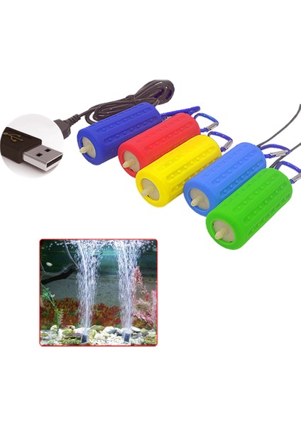 Yeşil Stil M Beden USB Hava Kabarcığı Aerator Havuz Pompası Hidroponik Oksijen Akvaryum Balık Tankı Kablo 1m Sessiz Sessiz Enerji Tasarrufu Aracı Hava Sıkıştırma (Yurt Dışından) fırsatları