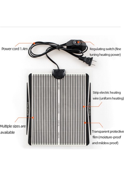 25W 42X22CM Stili Ab Fişi Sürüngen Isıtma Ped Isıtma Ped Inkübatör Matı Kertenkele Kaplumbağa Yılan Ayarlanabilir Sıcaklık Kontrol Cihazı Euus Fişi (Yurt Dışından)