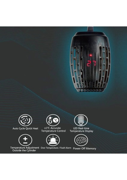 Siyah Stil 50W Nıcrew Akvaryum Isıtıcı Daldırma Balık Tankı LCD Ekran Dijital Ayarlanabilir Su Isı Çubuğu Sabit Sıcaklık Kontrolü (Yurt Dışından) indirimleri