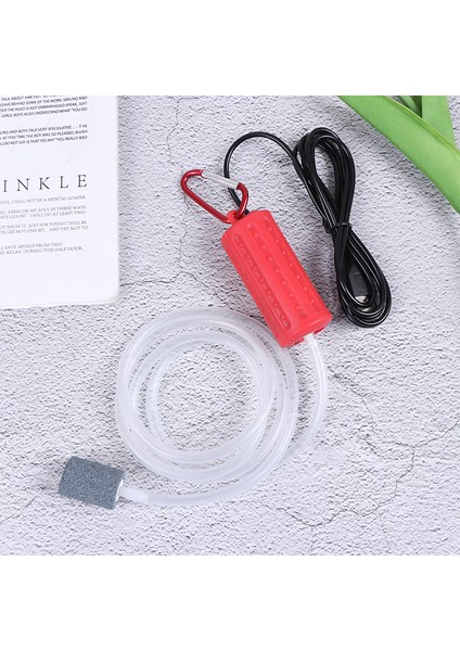 Kırmızı Stil Taşınabilir USB Mini Oksijen Hava Pompası Akvaryum Hava Pompası Balık Tankı Sessiz Enerji Tasarruflu Malzemeler Ultra Sessiz Süs Oksijen Tasarrufu (Yurt Dışından)