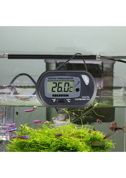 Gösterilen Stil Gibi LCD Dijital Akvaryum Termometresi Daldırılabilir Su Sıcaklık Ölçer Balık Tankı Termometresi Akvaryum Araçları (Yurt Dışından) fırsatları