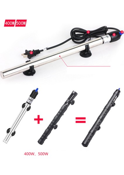Beyaz Stil 100W Paslanmaz Çelik Ayarlanabilir Otomatik Akvaryum Balık Tankı Su Sıcaklık Termostat Isıtıcı (Yurt Dışından) indirimleri