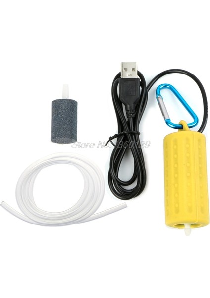 Sarı Stil 7X3CM Taşınabilir Mini USB Akvaryum Balık Tankı Oksijen Hava Pompası Sessiz Enerji Tasarrufu Kompresör (Yurt Dışından)