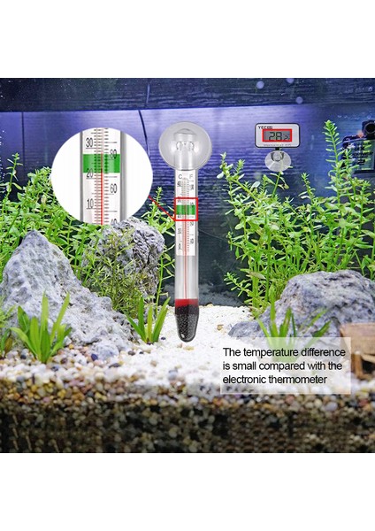 Gösteri Stili Olarak 11X1.1CM Akvaryum Termometresi Dalgıç Cam Balık Tankı Termometresi Aksesuarları Suya Sıcaklık Ölçümü Su Geçirmez Emme Kupası (Yurt Dışından)