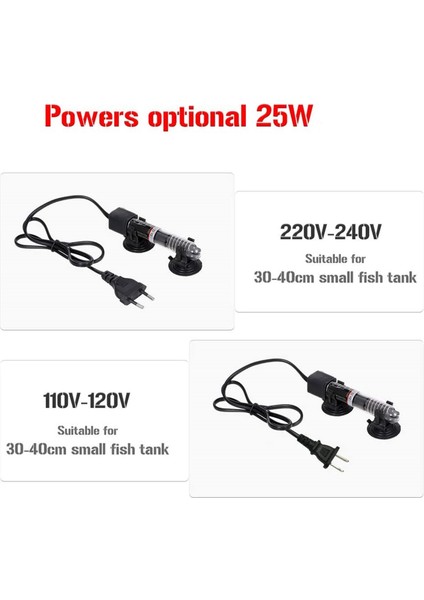 Abd Fiş Stili Mini Akvaryum Isıtıcı Daldırılabilir Balık Tankı Otomatik Termostat Isıtıcı Patlama Koruyucu Isıtma Çubuğu Emme Kupaları Balık Kaplumbağa Tankı (Yurt Dışından) fırsatları