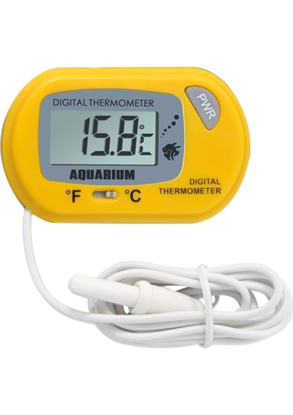 Sarı Stil LCD Dijital Akvaryum Termometresi Balık Tankı Su Terraryum Sıcaklık ile Vantuz X4YE (Yurt Dışından)