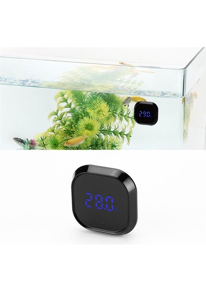 Siyah Stil Yüksek Hassasiyetli Akvaryum Termometresi Anahtar Ekran Gösterisi LCD Dijital Balık Tankı Yüksek Hassasiyetli Dijital Su Termometresi (Yurt Dışından)