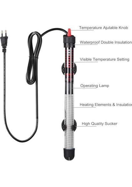 Abd HT25W Stili Akvaryum Isıtıcı Ayarlanabilir Akvaryum Isıtıcı 2 Emme Kupası Tutucu Braketi Otomatik Termostat Isıtıcı Balık Tankı Için (Yurt Dışından) indirimleri