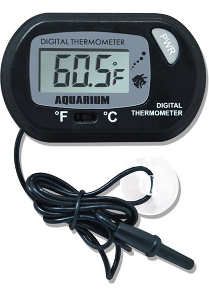 Akvaryum Su Termometresi Plastik Dijital LCD Ekran Sensör Kontrolörü Tellili Balık Tankı Aksesuarı (Yurt Dışından)