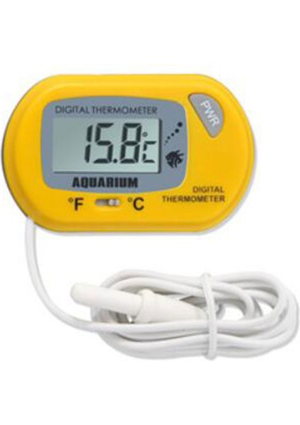 Sarı Stil Akvaryum Balık Tank Termometre LCD Dijital Ekran Celsius ve Fahrenheit Termometre Balık ve Su Ürünleri Evcil Hayvan Malzemeleri (Yurt Dışından)