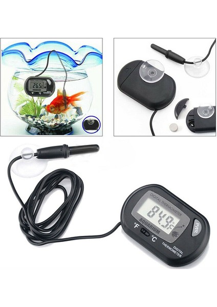 Sarı Stil Akvaryum Balık Tank Termometre LCD Dijital Ekran Celsius ve Fahrenheit Termometre Balık ve Su Ürünleri Evcil Hayvan Malzemeleri (Yurt Dışından) fırsatları