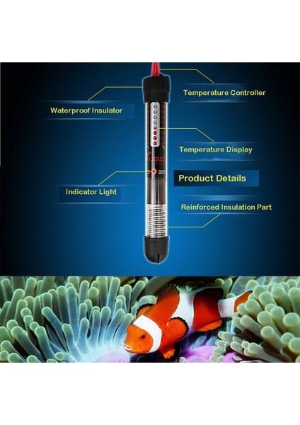 100W Tarzı Akvaryum Balık Tankı Temizleyici Basit Sıcaklığı Kontrol Araçlarıyla Submersible Su Vitreous Isıtıcı Isıtma Çubuğu (Yurt Dışından)