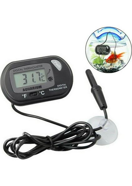 1 Adet Tarzı Suya Dayanıklı LCD Dijital Akvaryum Termometresi Dalgıç Su Sıcaklık Ölçer Balık Tankı Sıcaklık Kontrol Aracı (Yurt Dışından)