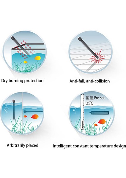 Siyah Stil Akvaryum Daldırılabilir Isıtıcı 8W Balık Tankı Ayarlanabilir Su Isıtıcı Çubuğu Sıcaklık Kontrolü Malzemeler Aracı (Yurt Dışından) fırsatları