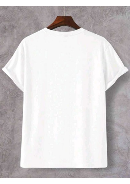 Erkek Minimal Palmiye Baskılı Sokak Stili Şort T-Shirt Takım Oversize Salaş