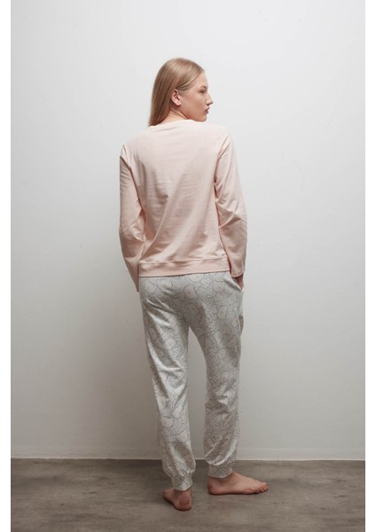 Kadın Pamuklu Uzun Kollu Pijama Takımı
