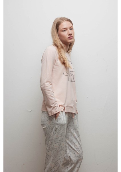 Kadın Pamuklu Uzun Kollu Pijama Takımı